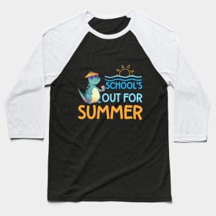 Dinosaure School's Out For Summer Graduation Teacher Kids Baseball T-Shirt